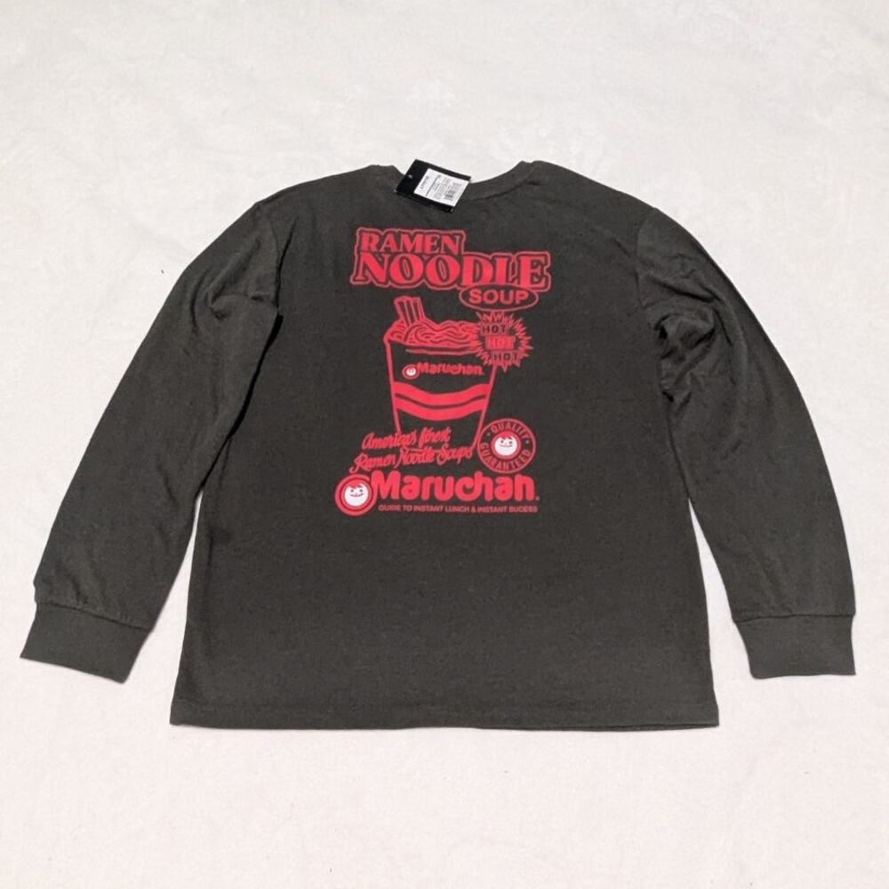 "Ramen Noodle Soup Maruchan" Dark Green Long Sleeve Kids Size L (10/12)